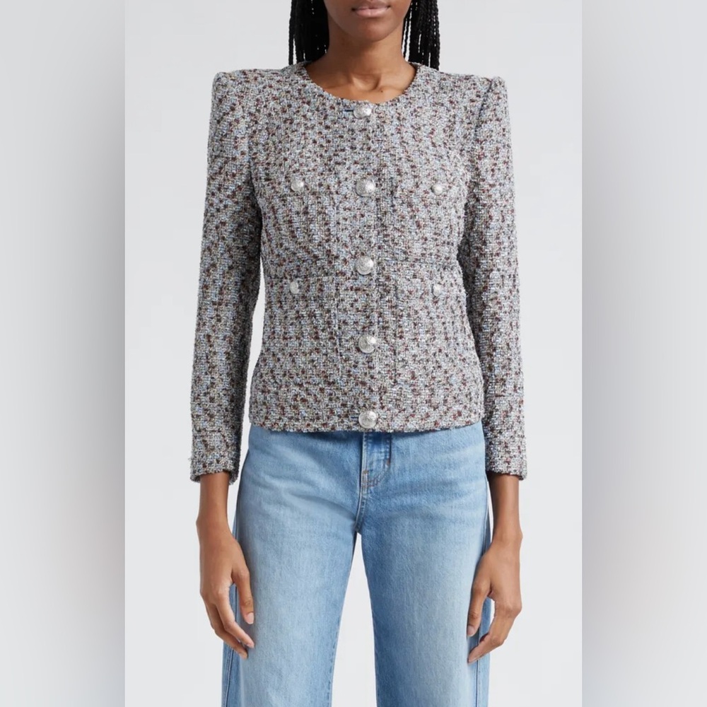 VERONICA BEARD Ferazia Metallic Tweed Jacket